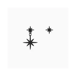 Apm monaco black large and small meteor asymmetrical earrings