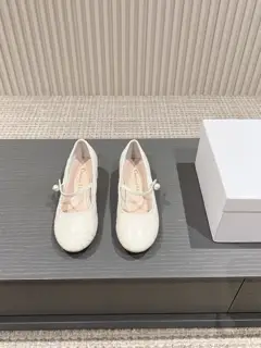 Dior Round Toe Raglan Pearl Ballet Shoes