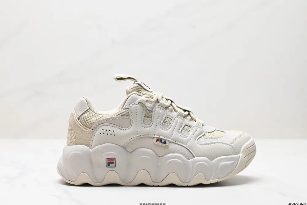 Etudes x FILA fabric synthetic leather TPU round toe lace-up thick sole shock-absorbing and F12W342113FBU
