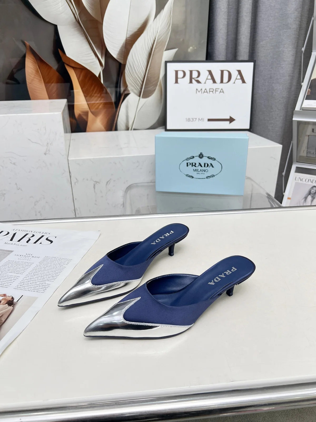 Prada silk material with TPU Mule series spring and summer single shoes and sandals series