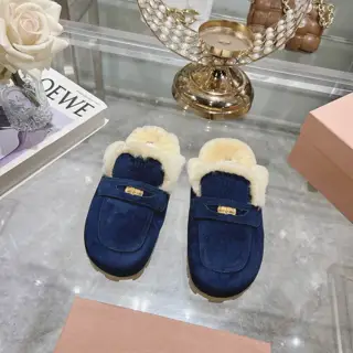 Miu Miu Miu wool Birkenstock Muller slippers