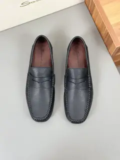 Santoni super soft leather loafers