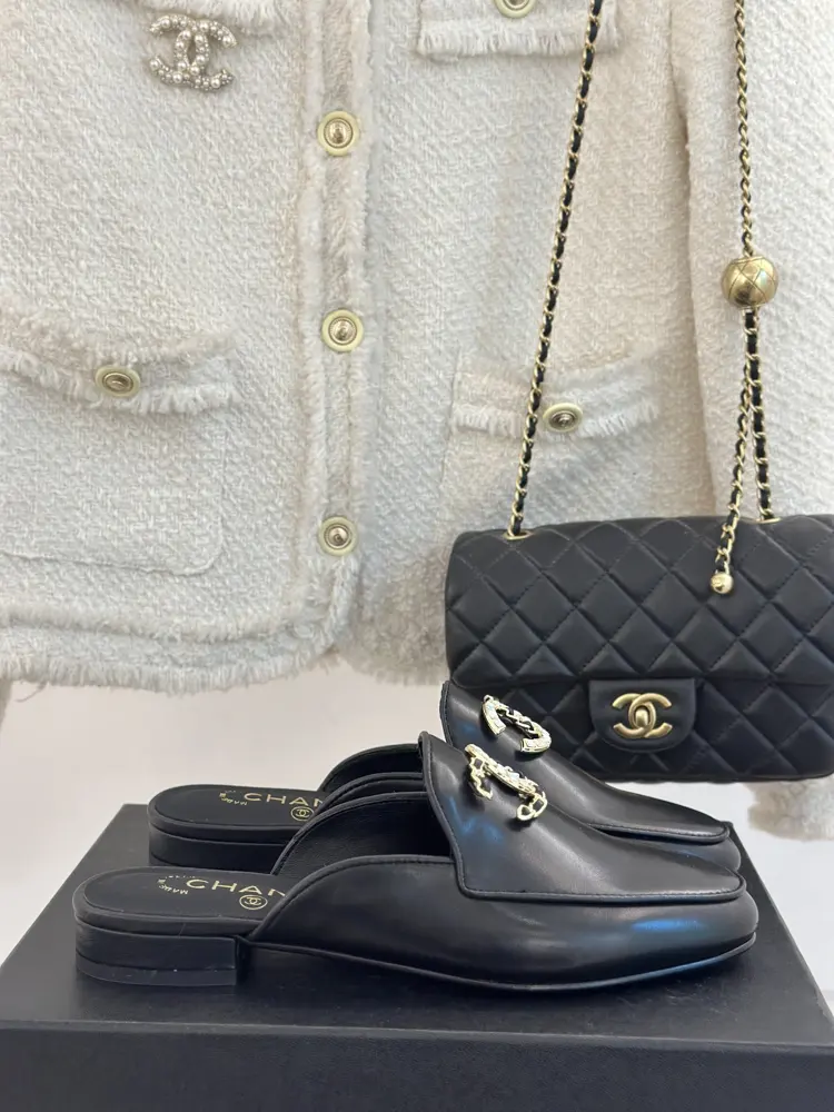 Chanel classic Chanel 25C early spring new product big double C Slippers