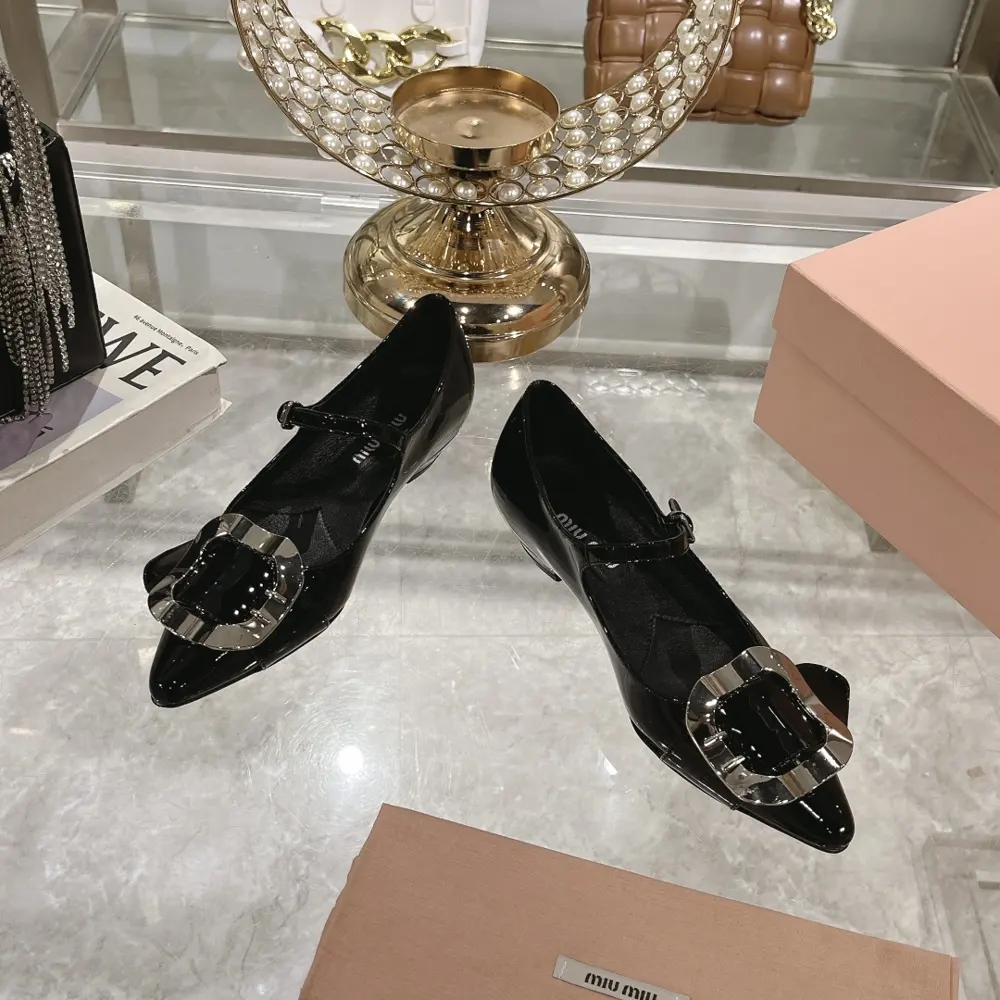 Miu Miu Miu 24 new pointed toe low heeled slingback Mary Jane shoes