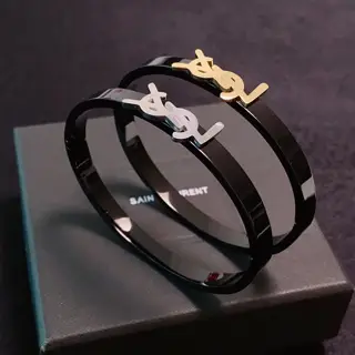 Yves Saint Laurent narrow bracelet with engraved letters