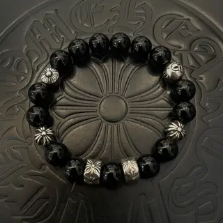 Chrome Hearts classic retro multi-element obsidian bracelet