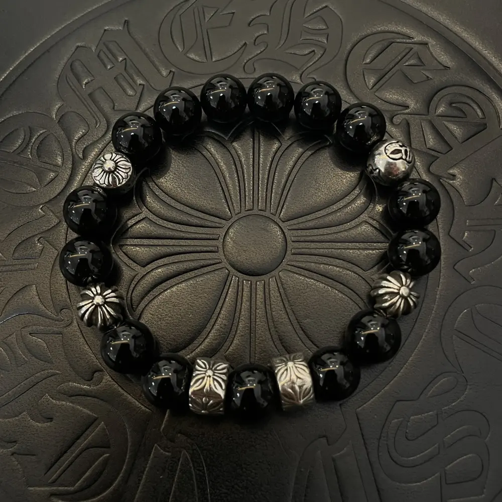 Chrome Hearts classic retro multi-element obsidian bracelet