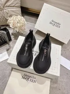 Alexander McQueen thick-soled front zipper single shoes