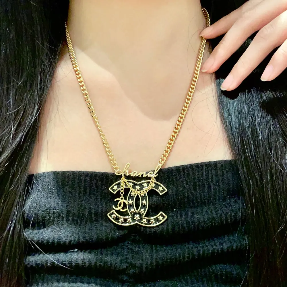 Chanel vintage letter necklace