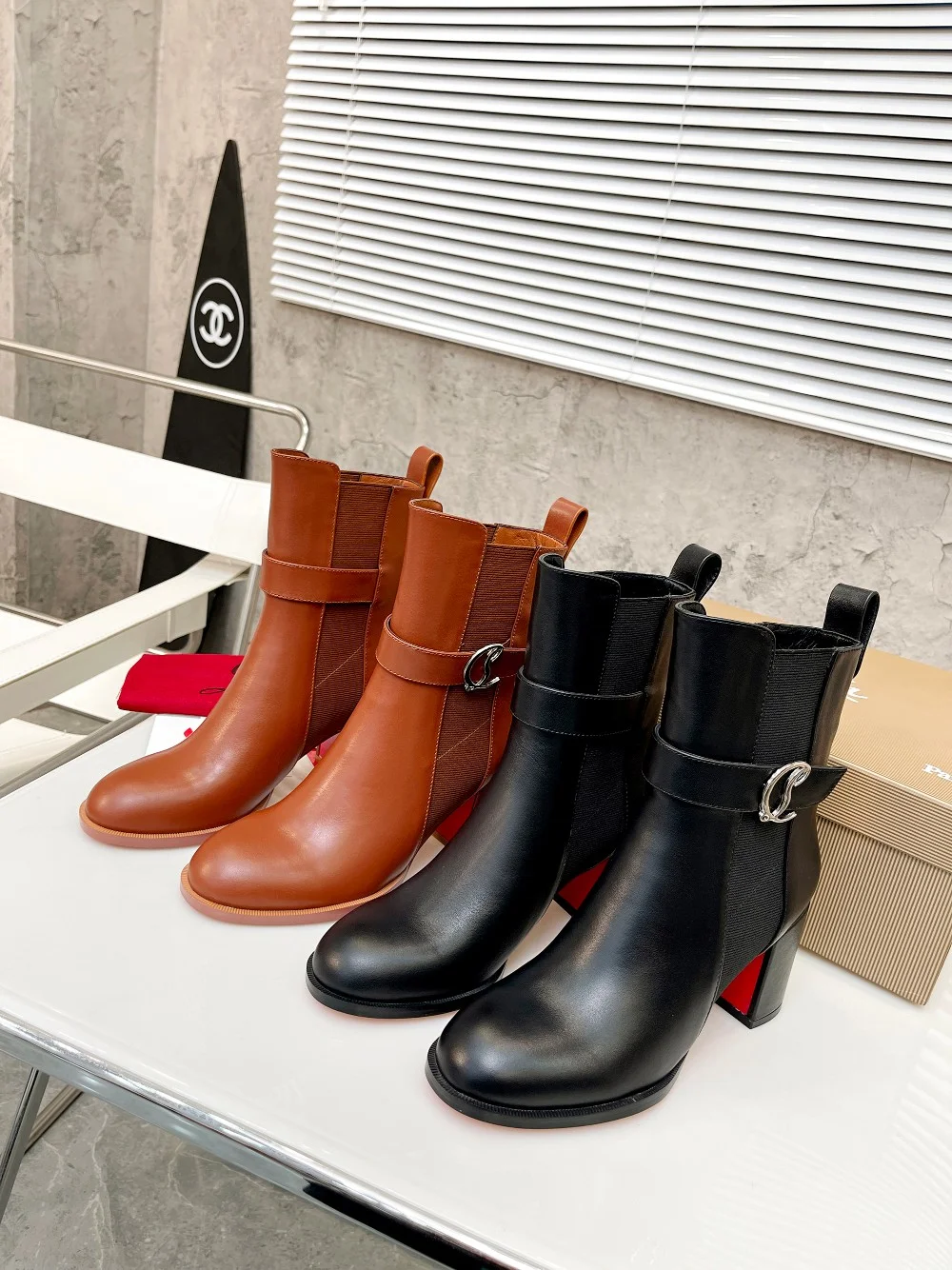 Christian Louboutin thick-heeled boots