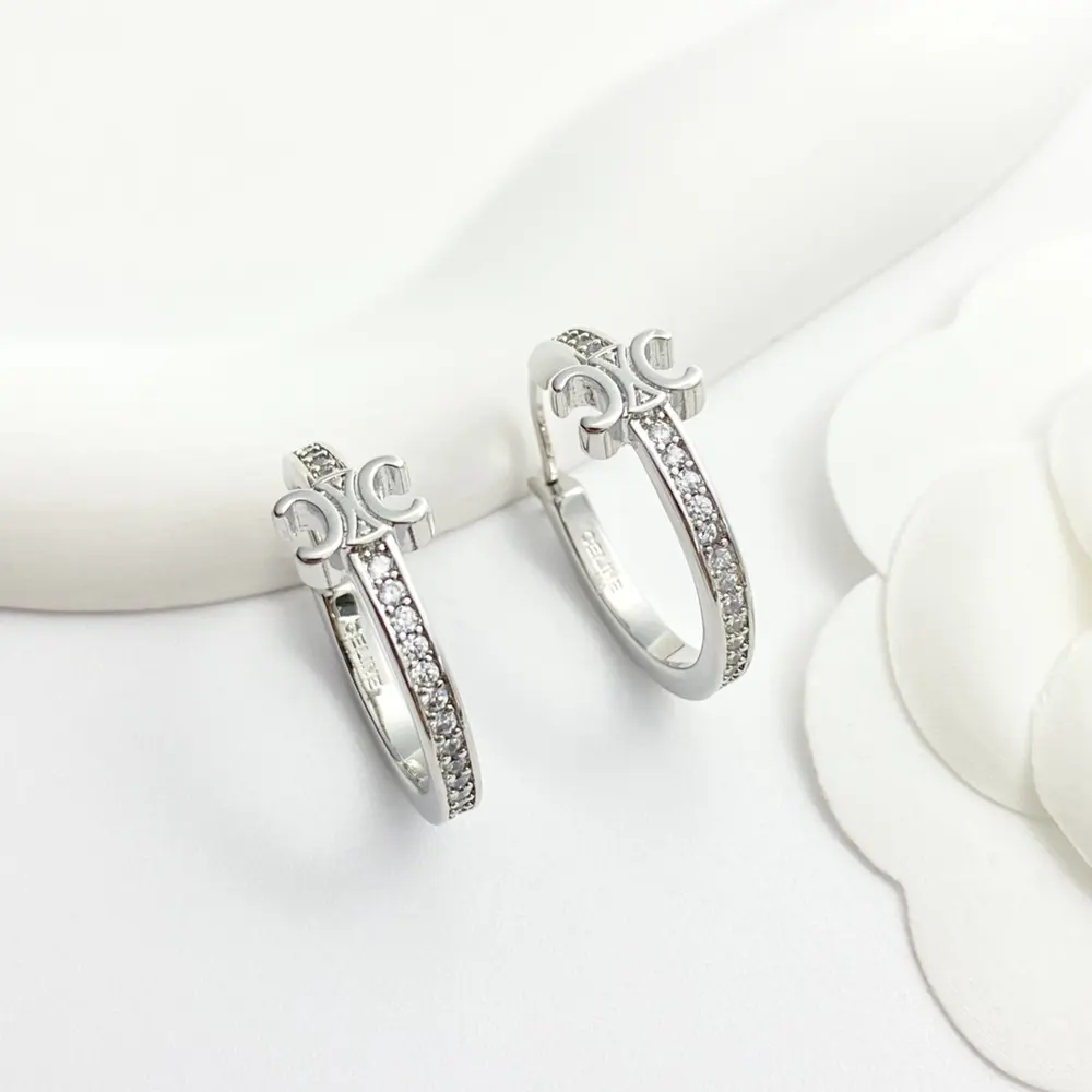 Celine Arc de Triomphe rhinestone small earrings