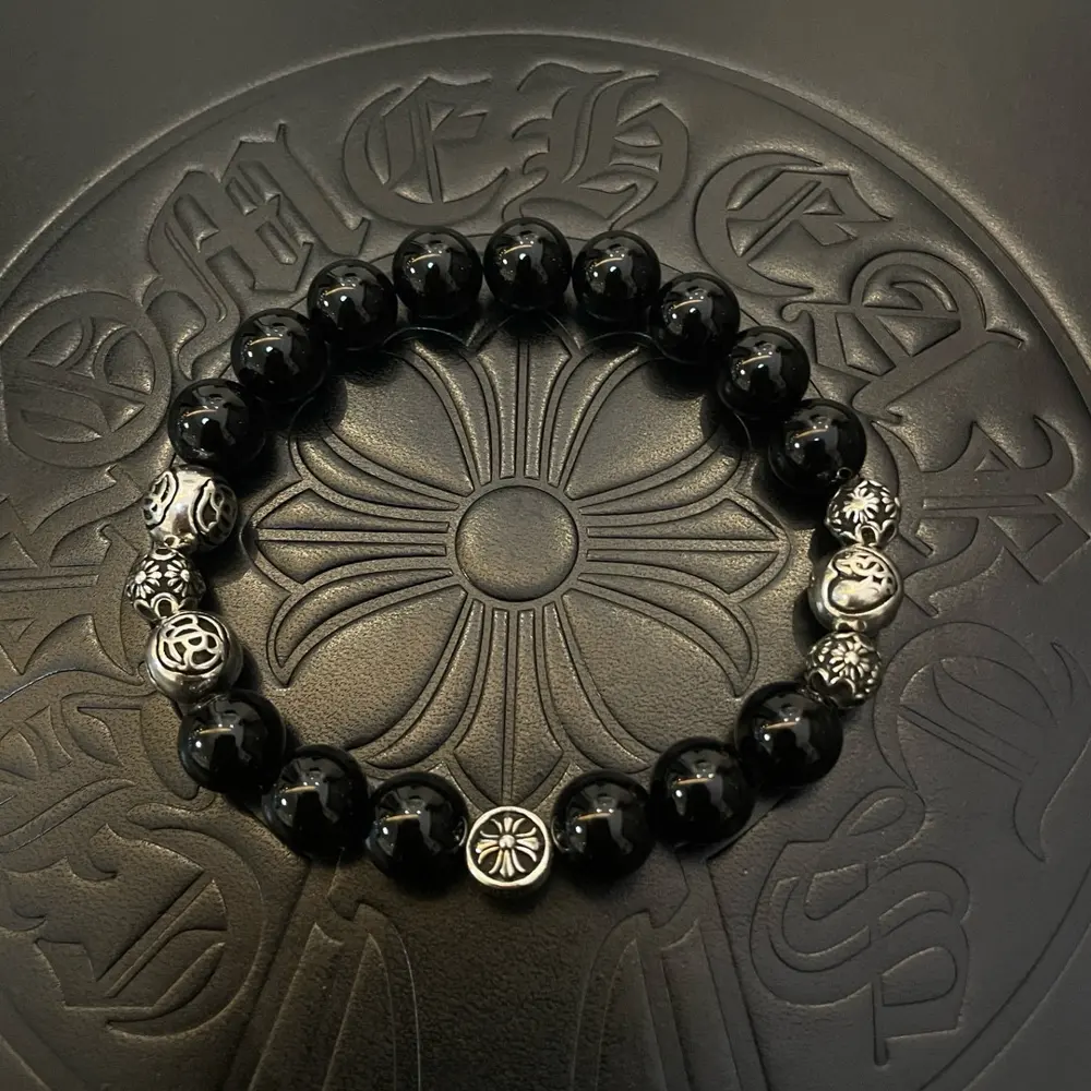 Chrome Hearts Classic Retro Multi-element Obsidian Bracelet