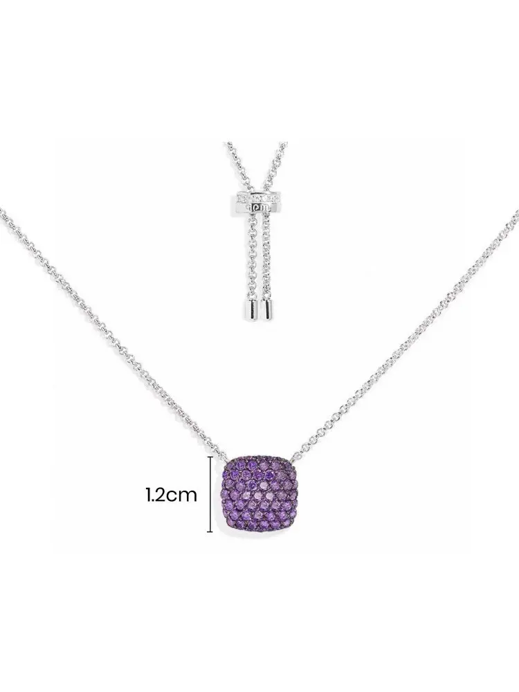 Apm monaco purple square adjustment necklace personalized fashion accessories