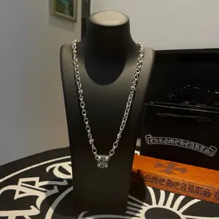 Chrome Hearts Classic Vintage Cross Flower Ball Necklace Scout Flower Ring Pendant