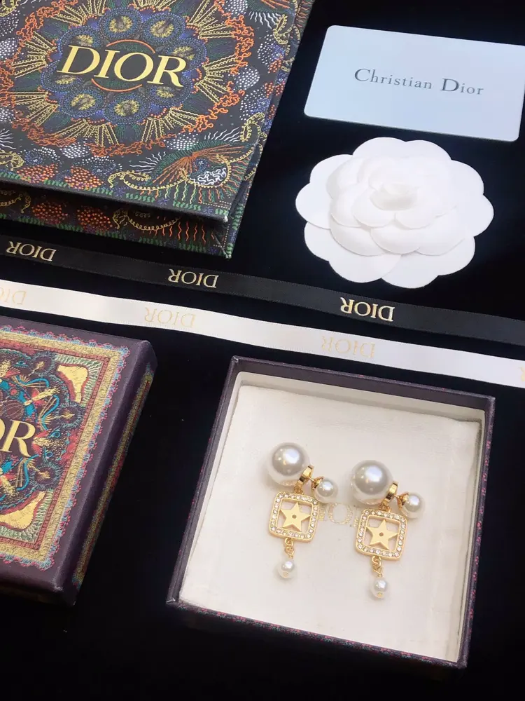 The hottest and latest model DIOR earrings Temperament and personality ▲ Brass material