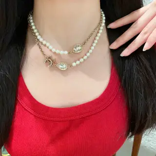 CHANEL Pearl Double C Necklace