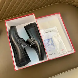Salvatore Ferragamo’s loafers are legendary in Hong Kong. The of frosted leather is matched