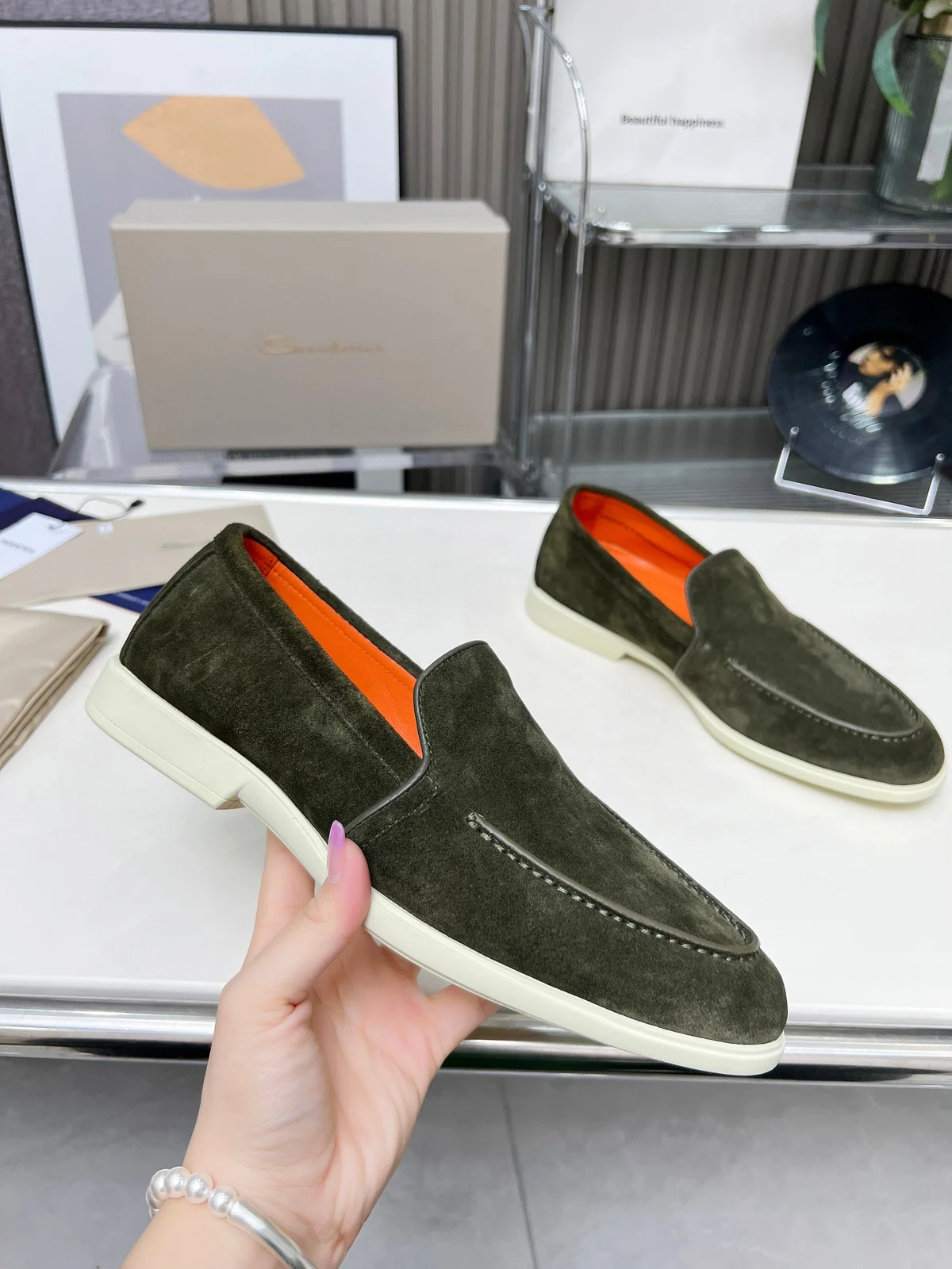 Santoni Four Seasons Classic Loafers Casual Business Style Single Shoes