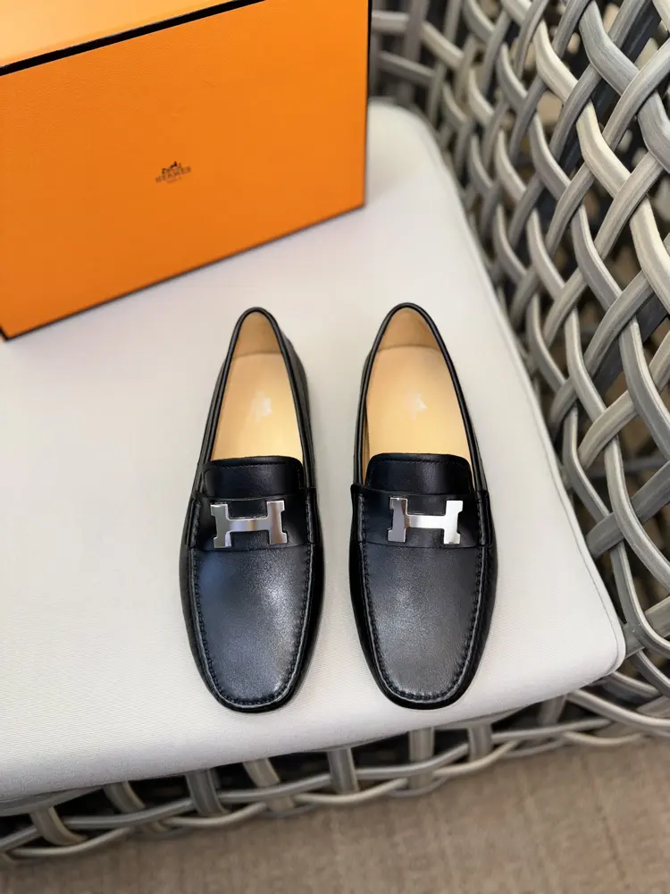 Hermès high-end men’s driving shoes/loafers|Selected original imported cowhide|Thick and