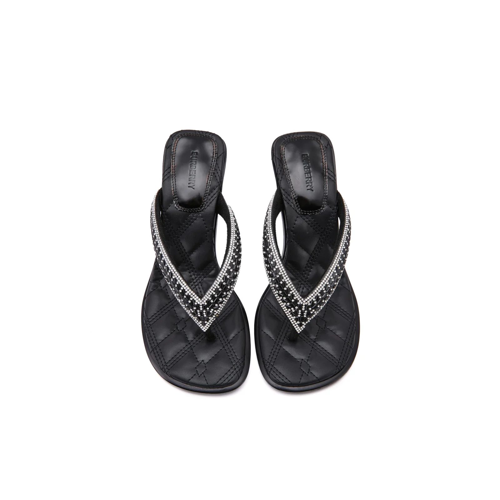 Burberry new high-heeled slippers (heel height 10 cm)