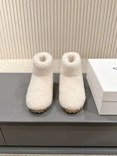 Prada 2024ss autumn and winter new straight snow boots wool short boots