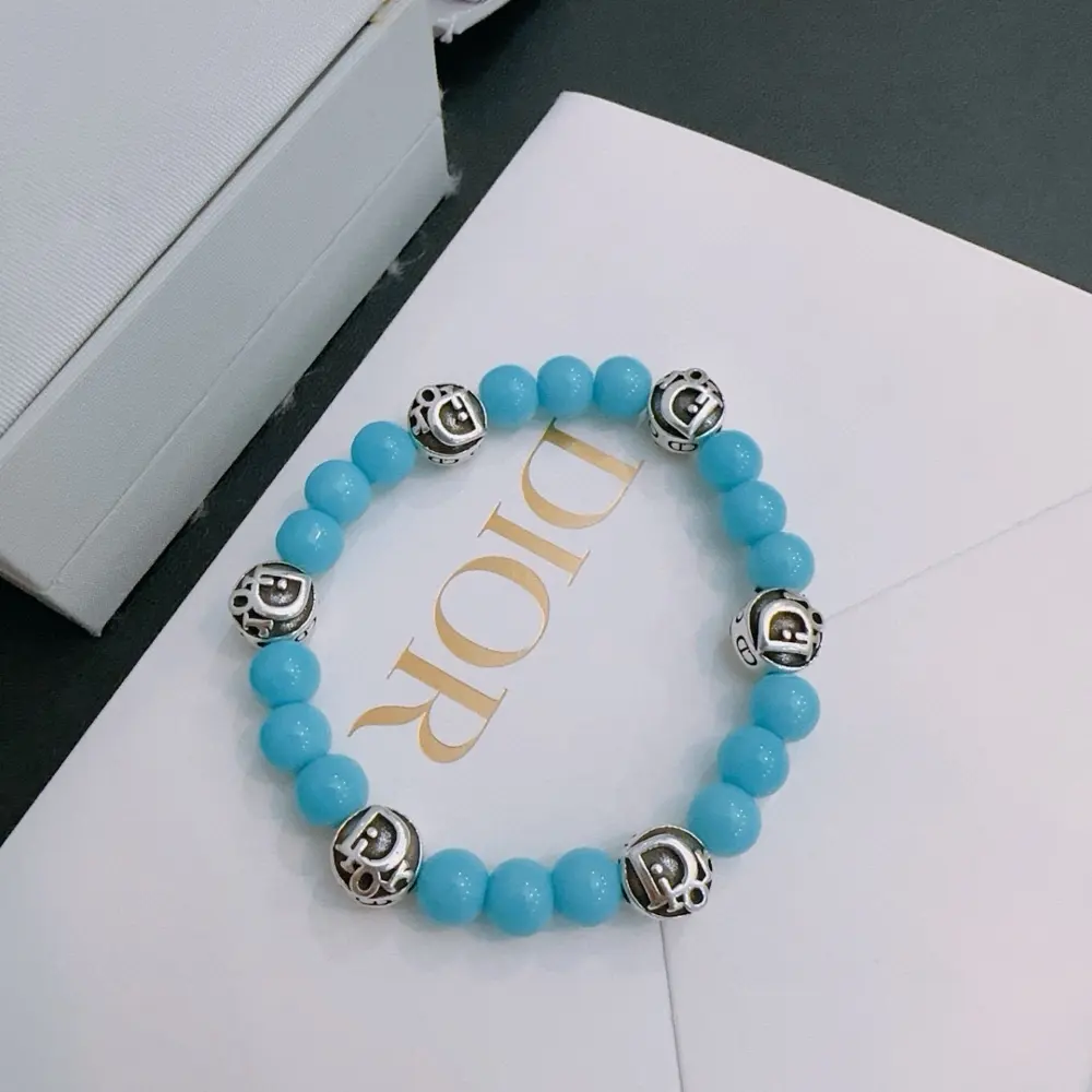 DIOR Multi-element agate Thai silver style bracelet