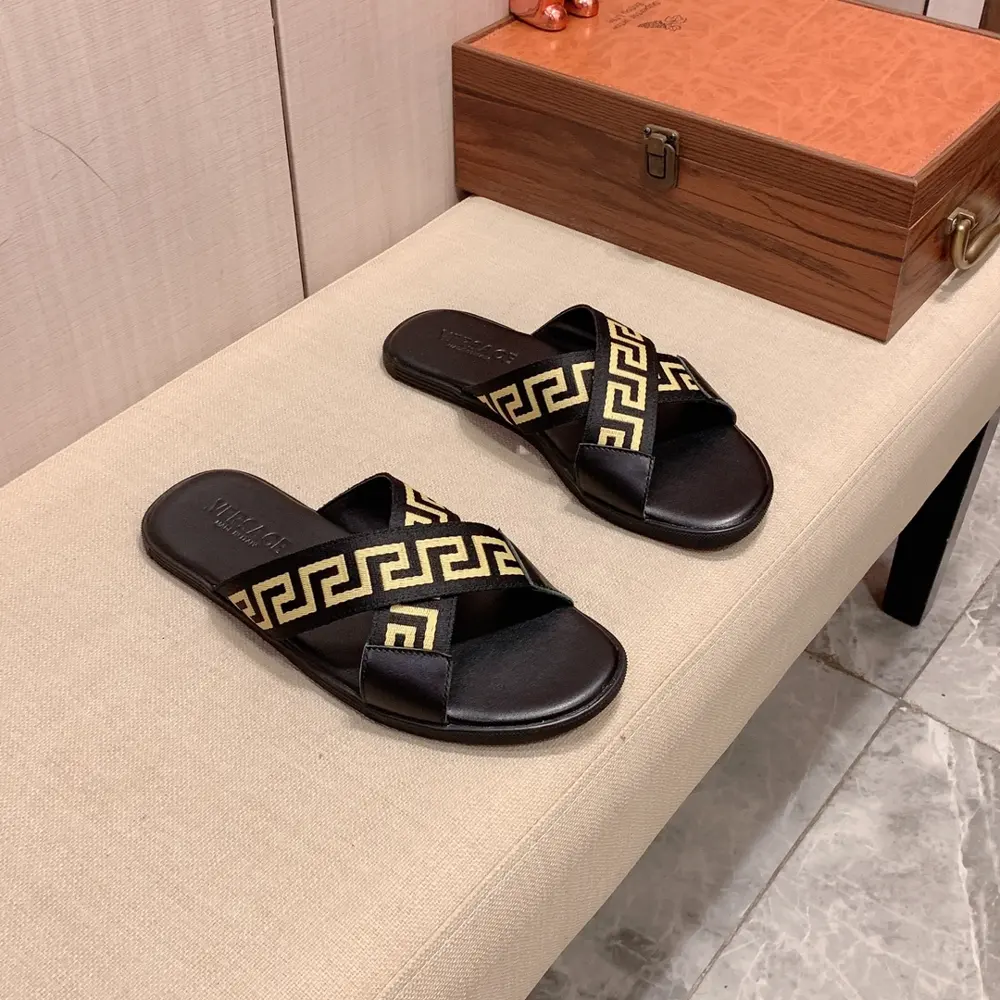 Versace slippers imported original selected leather