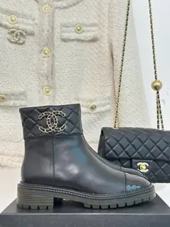 Chanel Paris catwalk diamond block heel boots series