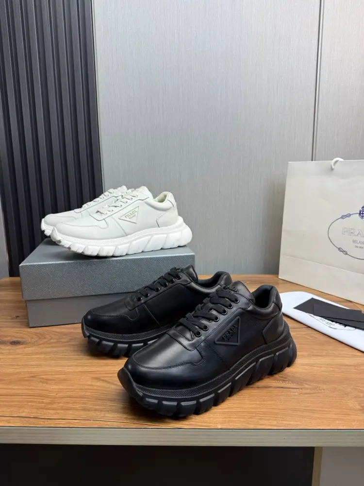 Prada casual sports shoes imported original cowhide stitching imported mesh