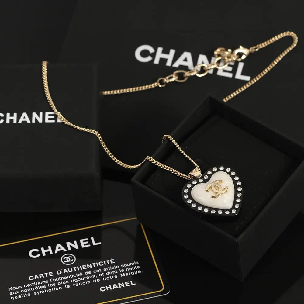 Chanel Small Heart Peach Necklace