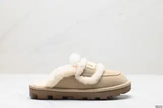 UGG versatile plus velvet warm casual thick-soled anti-wear closed-toe slippers