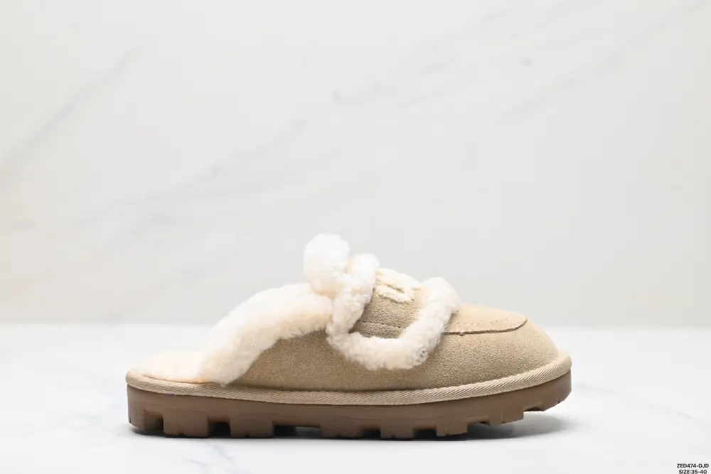 UGG versatile plus velvet warm casual thick-soled anti-wear closed-toe slippers
