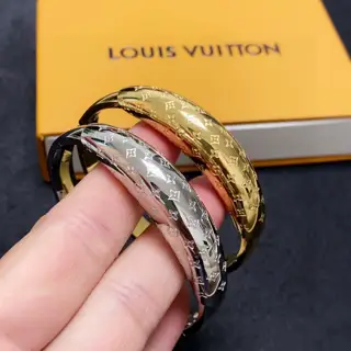 Louis Vuitton engraved lettering bracelet