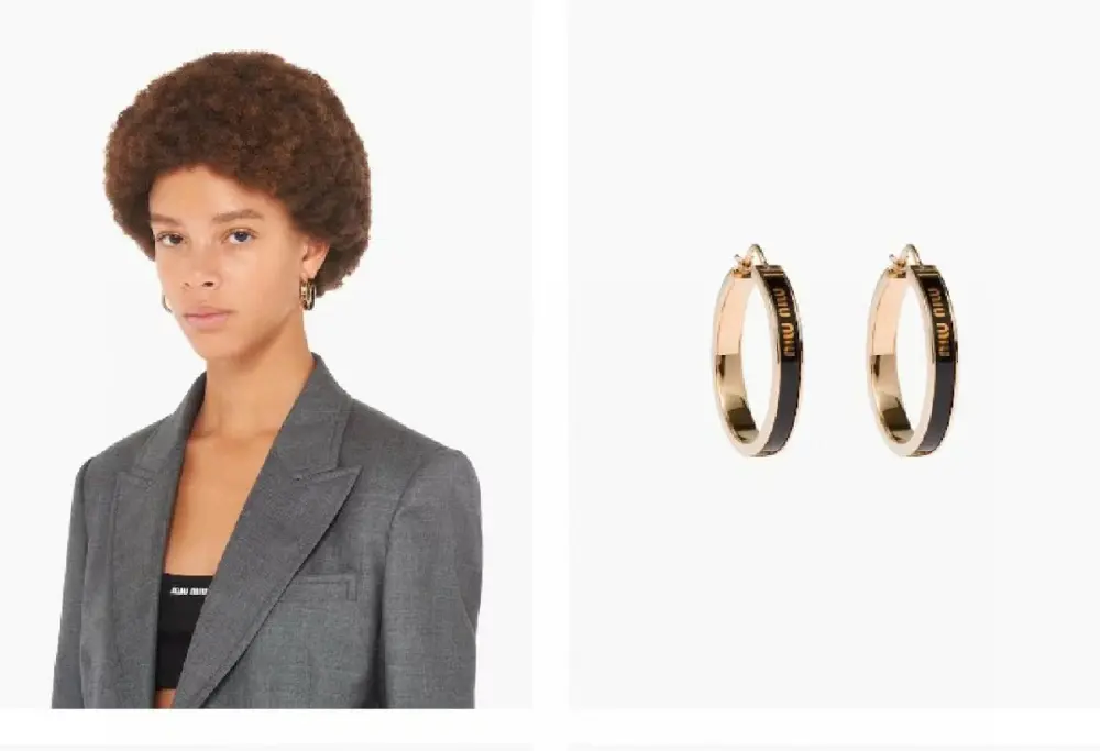 miumiu enamel letter earrings