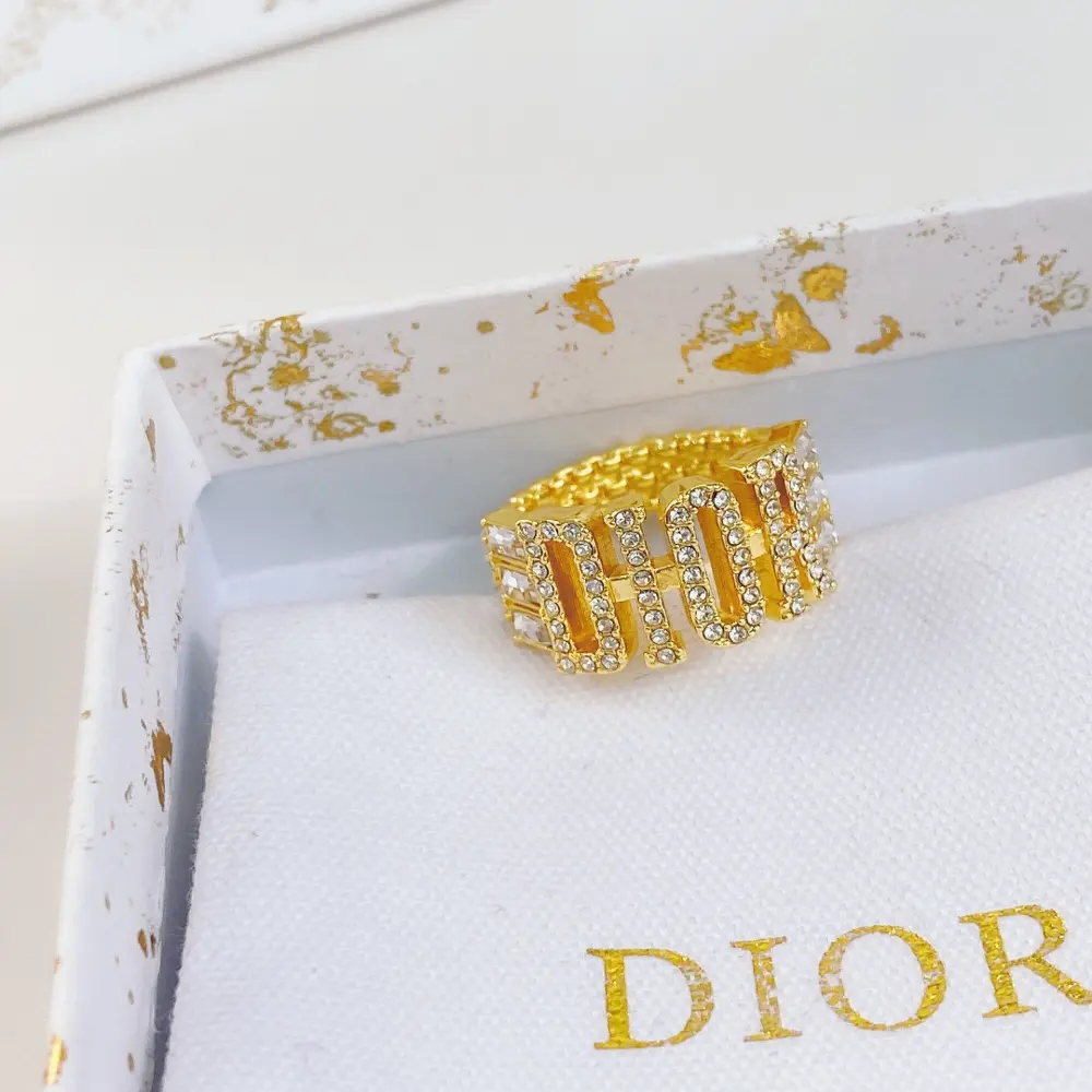 Dior letter full diamond ring