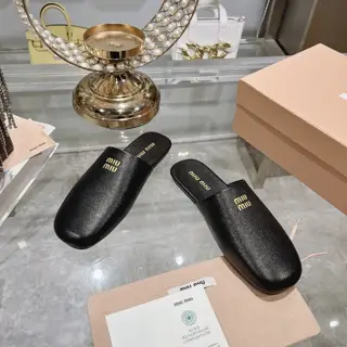 Miu Miu Miu 24s new summer Mules lazy closed toe half slippers