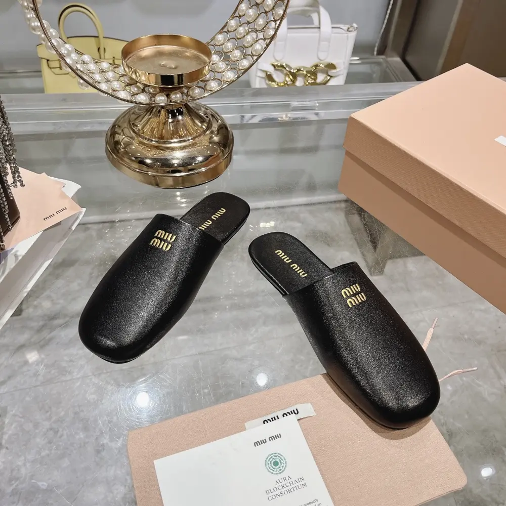Miu Miu Miu 24s new summer Mules lazy closed toe half slippers