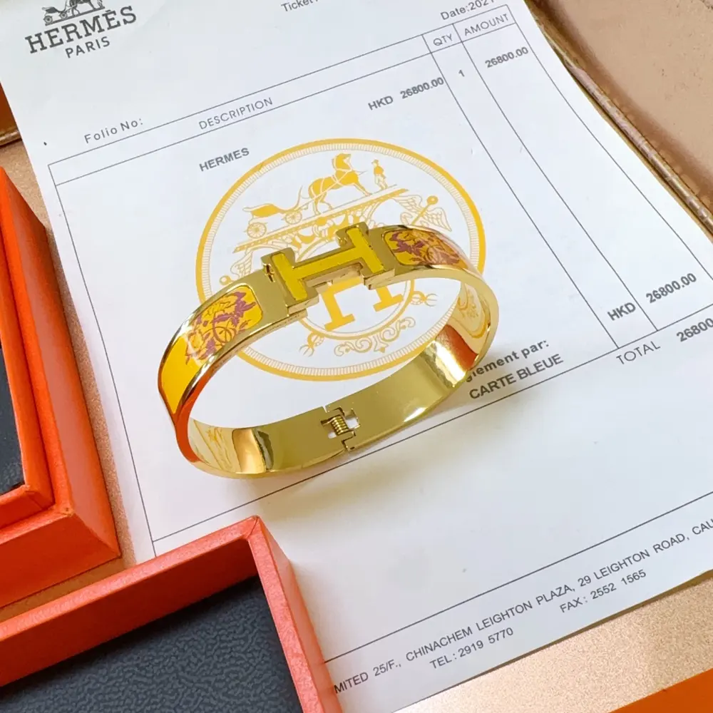 Hermes bracelet v gold original custom Hermes bracelet enamel craftsmanship is too