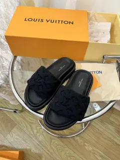 Louis Vuitton’s latest hit Velcro series…couple thick-soled slippers