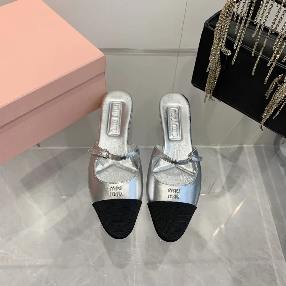 Miu Miu Miu 2 0 2 4 new spring and summer pointed kitten heel single shoes closed toe