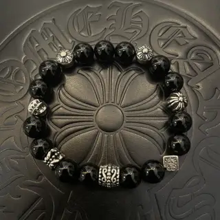 Chrome Hearts Classic Retro Multi-element Obsidian Bracelet