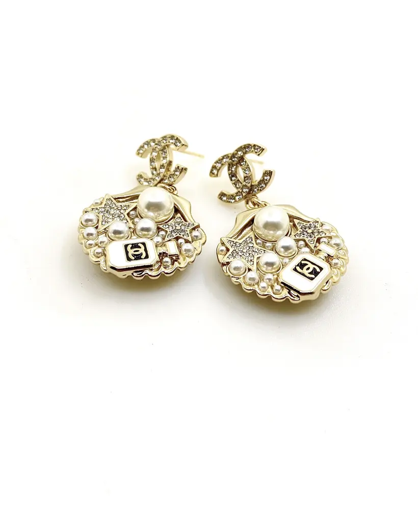 Chanel Shell Perfume Bottle Earrings