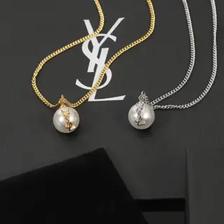 Yves Saint Laurent single pearl necklace
