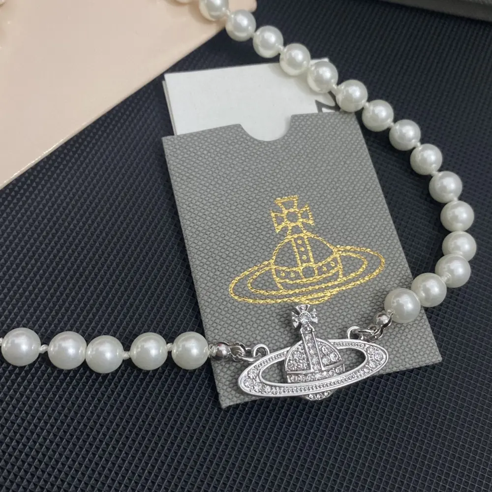 Vivienne Westwood Saturn pearl necklace