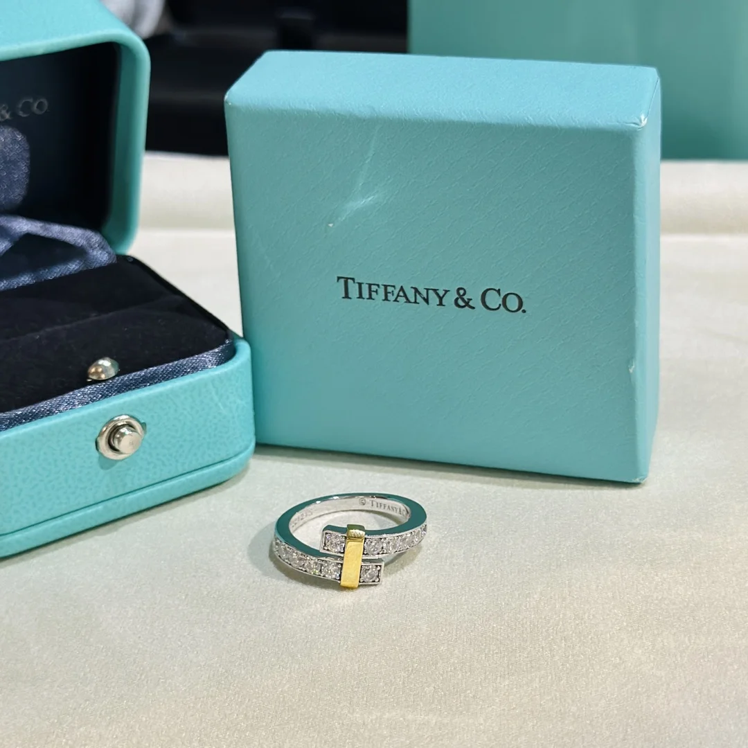 Tiffany diamond double color ring
