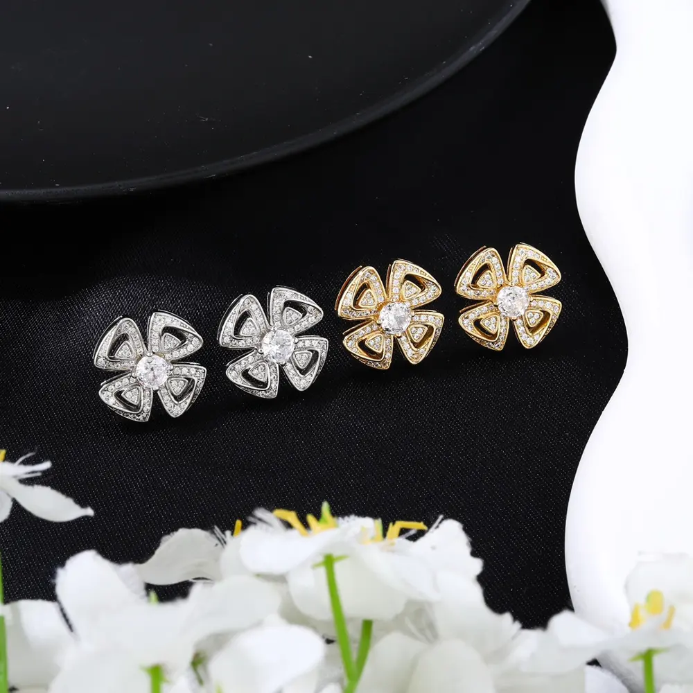 Bvlgari high-end full diamond earrings