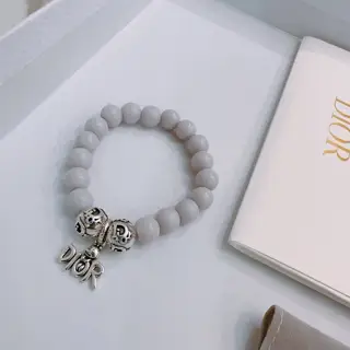 Official counter exquisite version DIOR multi-element agate Thai silver style bracelet same