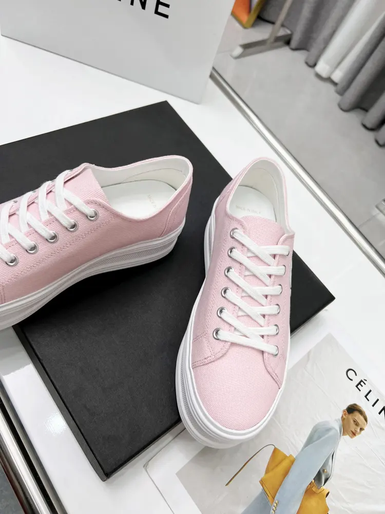 Celine patchwork leather canvas shoes