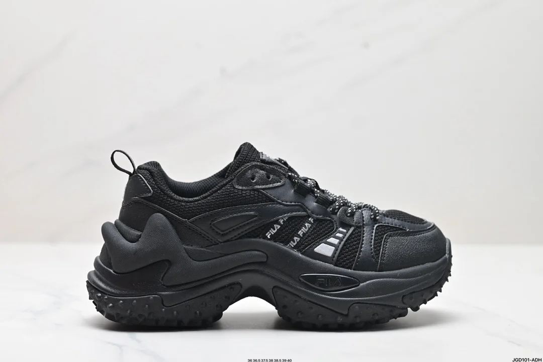 FILA Fishbone 3.0 Mesh Leather Comfortable and Versatile Thick-soled Low-top Comfortable F12W411105FBK