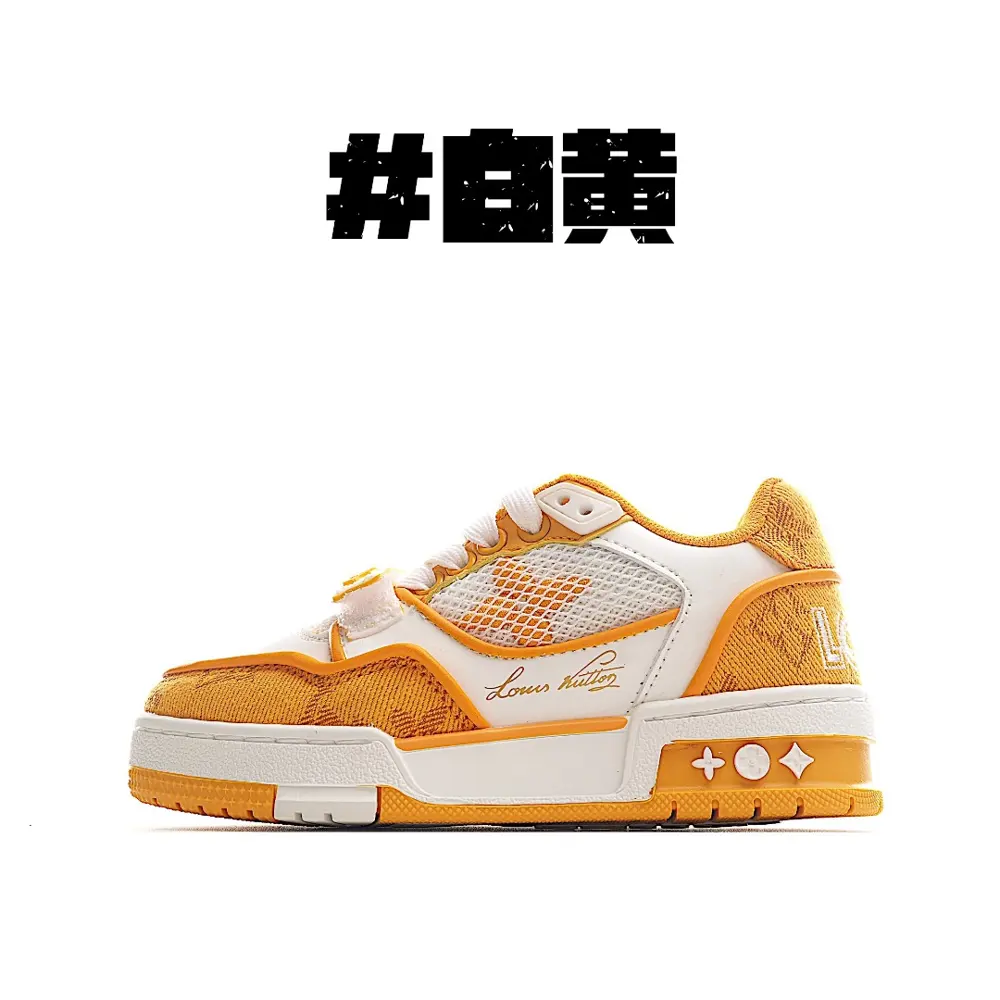 Louis Vuitton children’s fashion lace-up Velcro sneakers